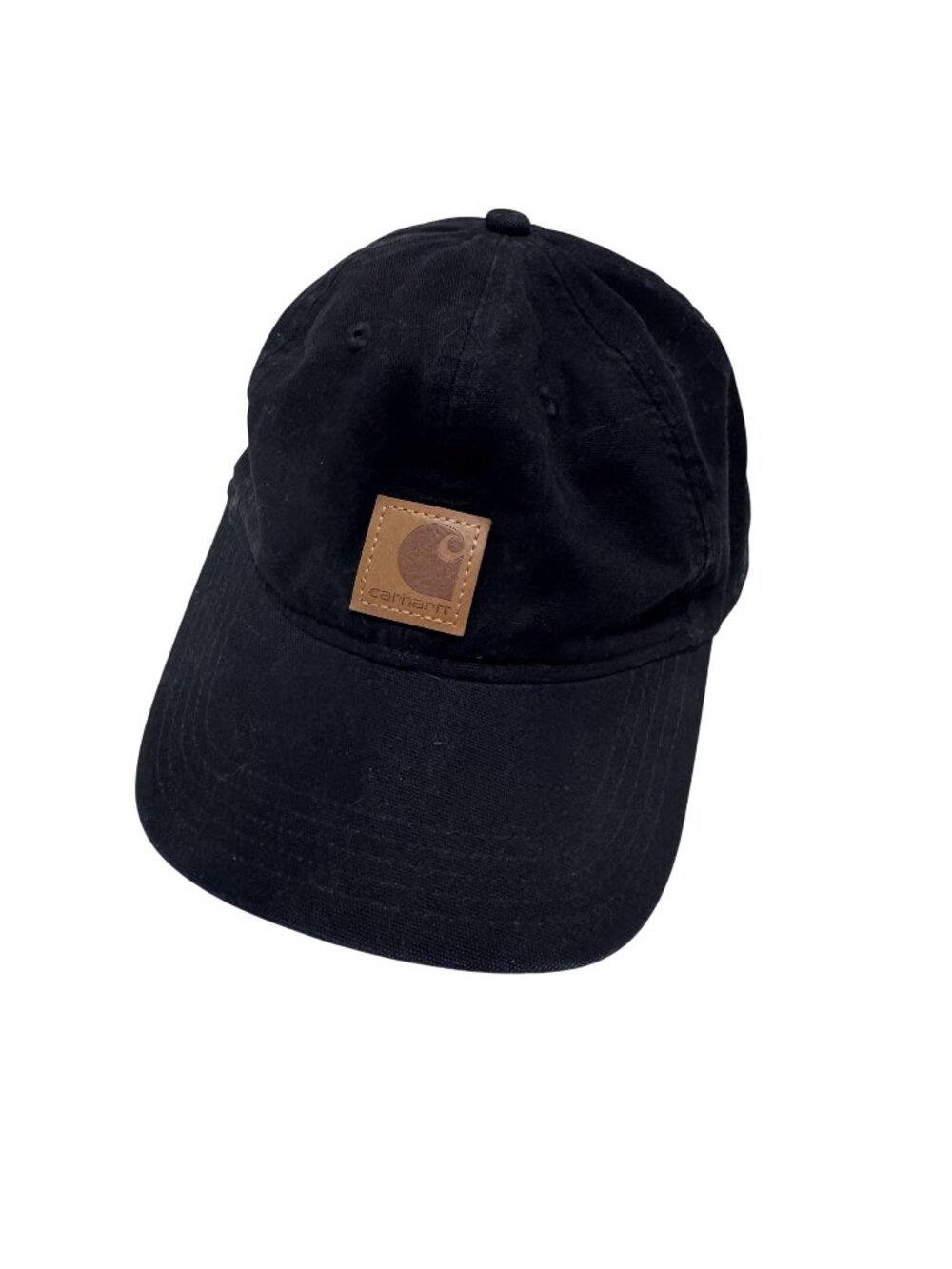 Carhartt Black Canvas Cap With Brown Logo Adjustable Baseball Cap